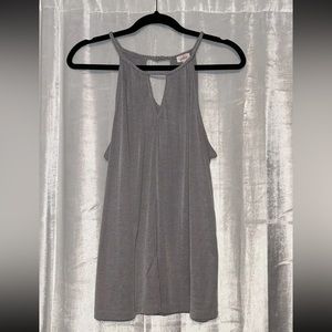 Pixley Georgio braided neckline halter Stitch Fix womens L gray white tank